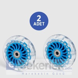 2 Adet MBC100*25 Mavi Şeffaf Tekerlek Çap:100 Bilya Rulmanlı Tekerlek Genişlik:25 Teker 2li Set 2xMBC100*25 - EMES