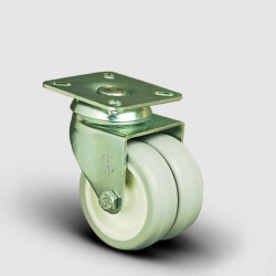 ET01ZKC50 Oynak Tablalı Çiftli PVC Tekerlek Çap:50 Sanayi Tekerleği Burçlu Oynak Tabla Bağlantılı Poliamid Üzeri PVC Kaplı İkili Teker - EMES